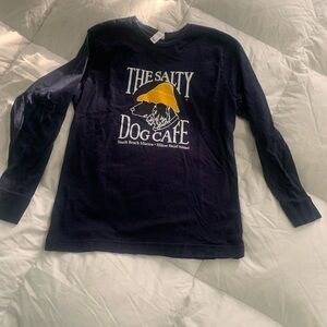 Vibrant Blue and Yellow Long Sleeve Tee with Unique Graphic